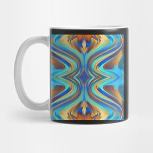 blue and orange tile Mug